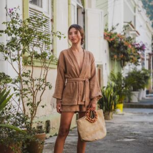 Conjuto Kimono+Short Algodão duplo